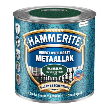 Hammerite metaalverf Hamerslag donkergroen H138 250ml 2