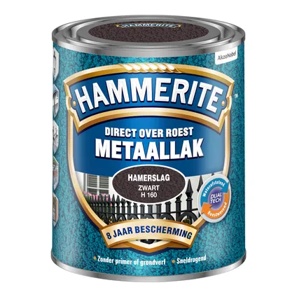 Hammerite metaalverf Hamerslag zwart H160 750ml 3