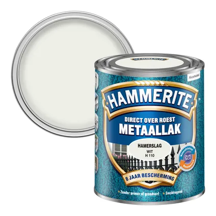 Hammerite metaallak Hamerslag wit H110 750ml