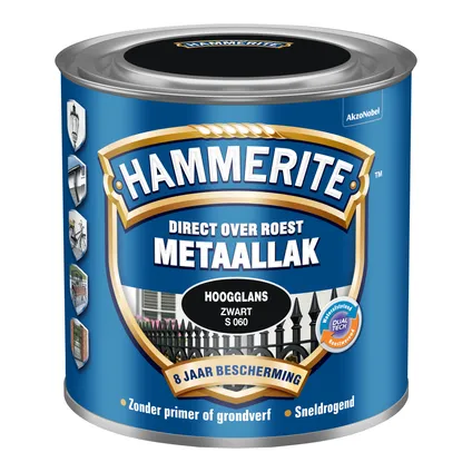 Hammerite metaallak zwart S060 hoogglans 250ml 2