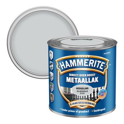 Hammerite metaallak hoogglans zilvergrijs 250ml