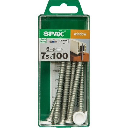 Spax kozijnschroef 100 x 7,5 mm staal - 6 stuks