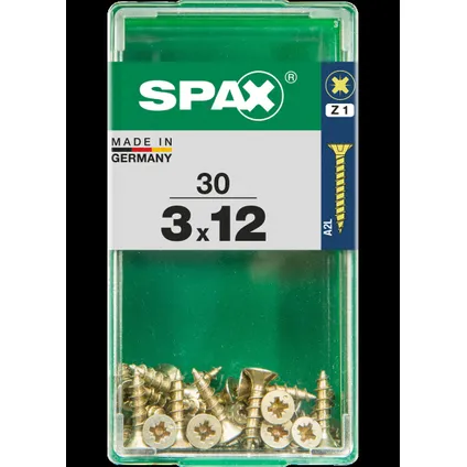 Spax universeelschroef Pozi staal geel 12x3mm 30st 4