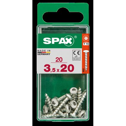 Spax schroef ronde kop staal 20 x 3,5 mm - 20 stuks