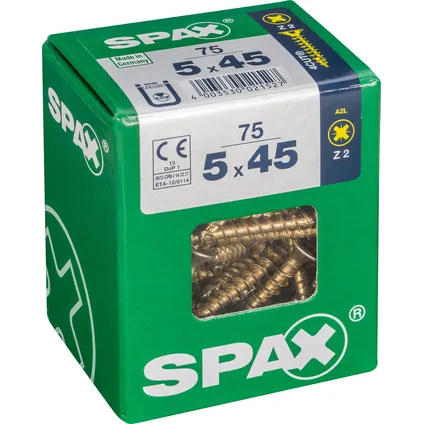 Spax universeel schroef 'Pozi' geel 5x45mm 75 stuks 5