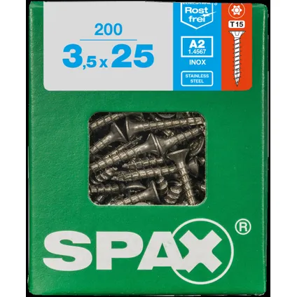 Vis universelle Spax T-Star+ A2 inox 25x3,5mm 200 pièces