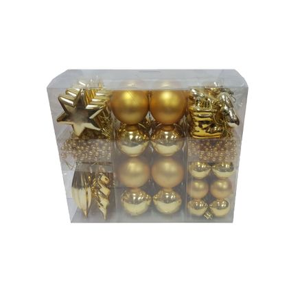 Central Park kerstballen goud plastic 60 stuks