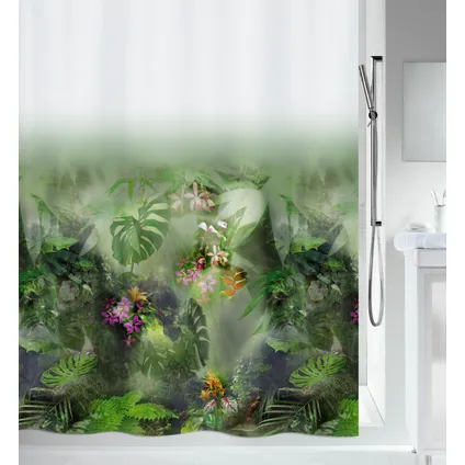 Rideau de douche Spirella Jungle vert 180cm