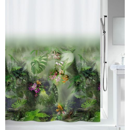 Rideau de douche Spirella Jungle vert 180cm