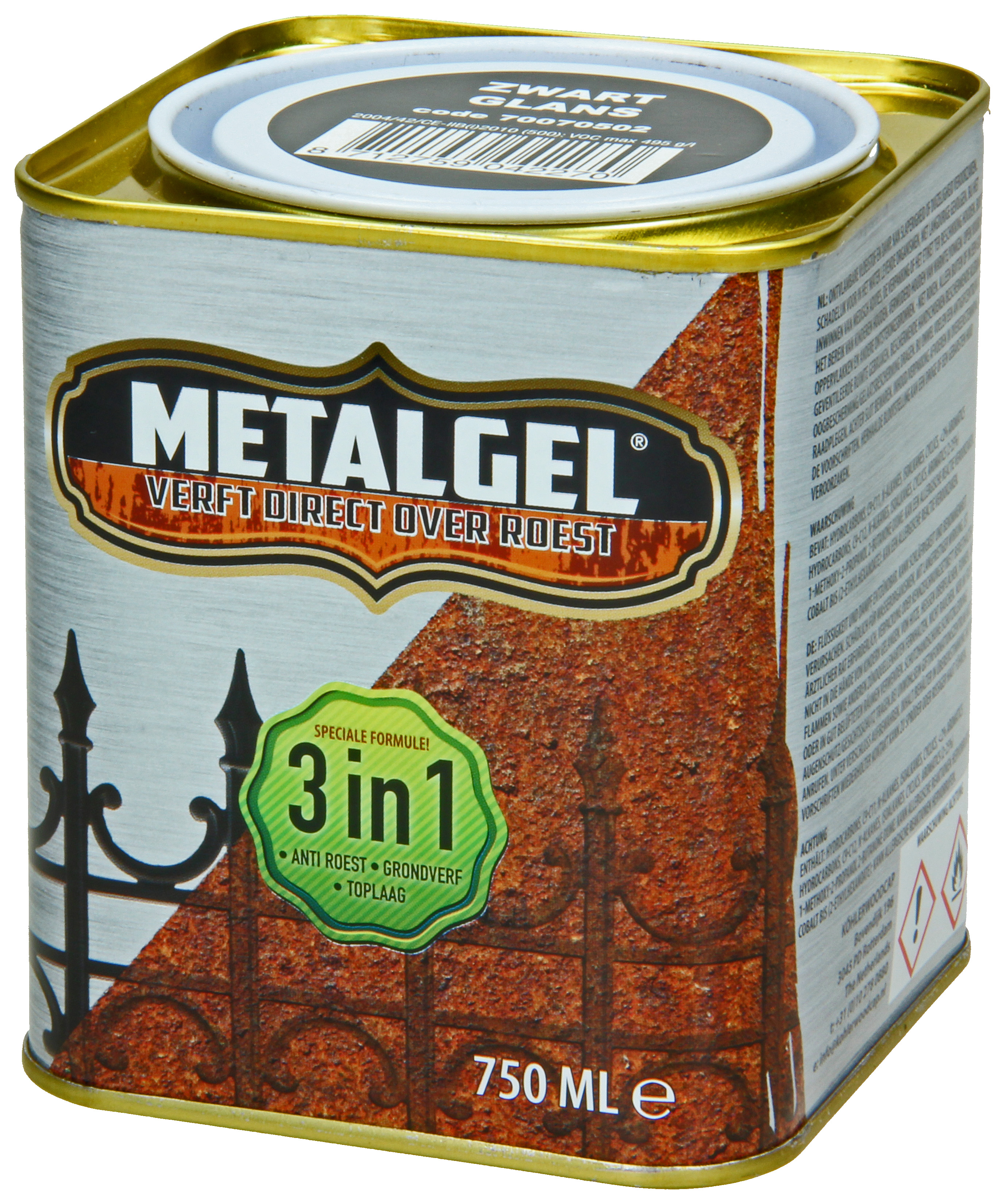 Verleden enthousiast achterstalligheid Metalgel metaallak zwart zijdeglans 750ml
