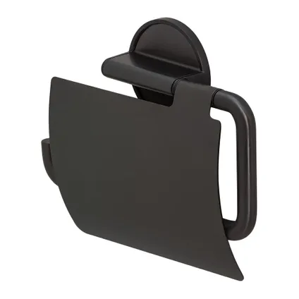 Porte-rouleau papier toilette Tiger Tune avec rabat noir métal brossé / noir 2
