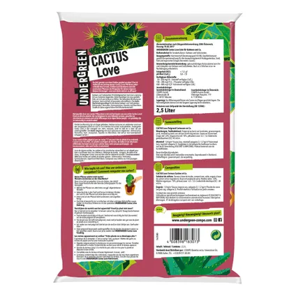 Compo Undergreen Cactus Love Bio potgrond cactussen & vetplanten 2,5L 2