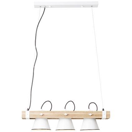 Brilliant hanglamp Plow wit hout 3xE27