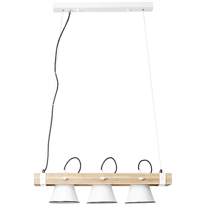 Brilliant hanglamp Plow wit hout 3xE27 2