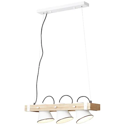 Brilliant hanglamp Plow wit hout 3xE27 3