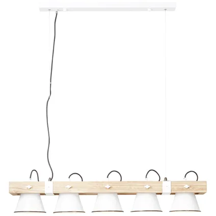 Brilliant hanglamp Plow wit hout 5xE27