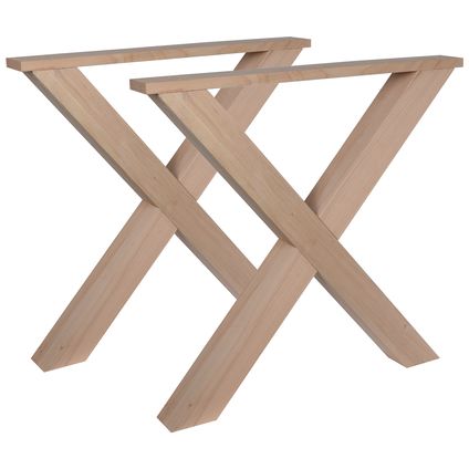 Duraline meubelpoot X-vorm hout 8x78x72cm S/2 beuken FSC