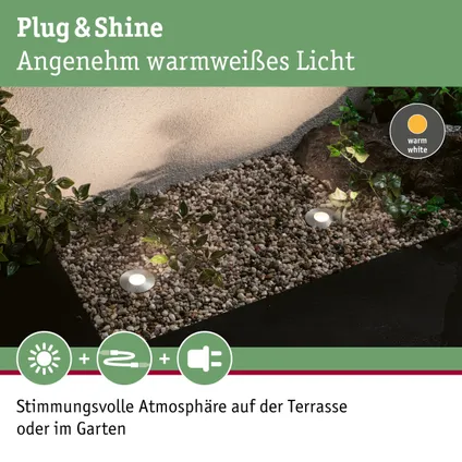 Paulmann Outdoor Plug & Shine mini set Floor zilver ⌀4cm 3x2,5W 9