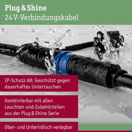 Paulmann Outdoor Plug & Shine kabel zwart 2m 2 uitgangen 7
