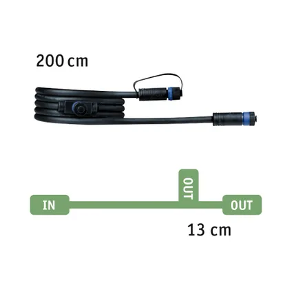 Câble Paulmann Outdoor Plug & Shine noir 2m 2 sorties 10