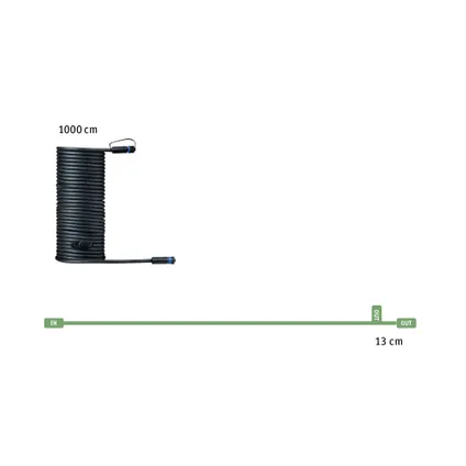 Paulmann Outdoor Plug & Shine kabel zwart 10m 2 aansluitingen 10