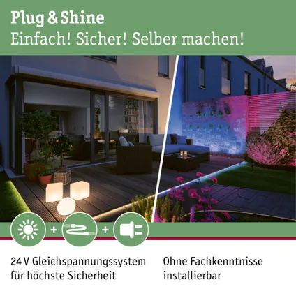 Paulmann Outdoor Plug & Shine grondspot Floor eco zilver ⌀7cm 1W 14