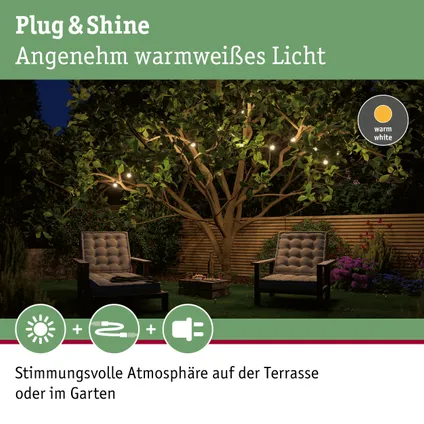Guirlande lumineuse Paulmann Outdoor Plug & Shine noir 6,8m 7x0,2W 8