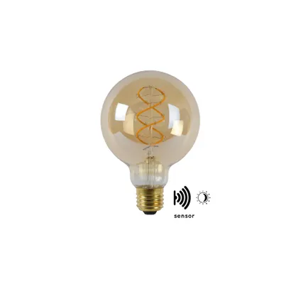 Ampoule filament LED Lucide G95 Twilight Sensor E27 4W 3