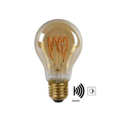 lucide led filament lamp twilight sensor 4w e27