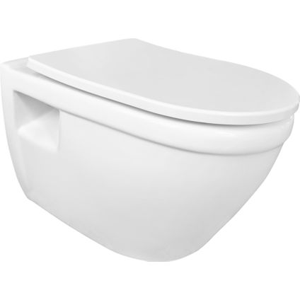 Van Marcke hangtoilet Flora wit | Soft-close & Quick release toiletzitting | Randloos toiletpot