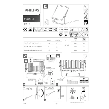 Projecteur Philips Decoflood noir 10W 7