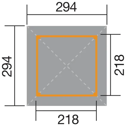 Weka prieel 651 GR.1 met dakpannen 218x218cm  3
