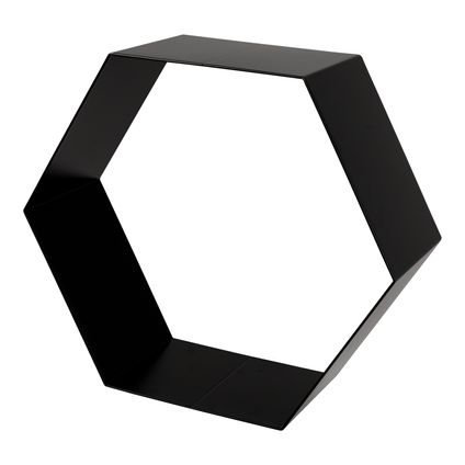 Duraline schap Hexagon zwart metaal 1,5mm 32x28x12cm