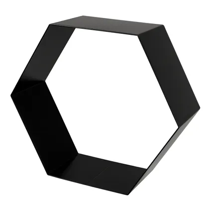 Étagère hexagone Duraline métal noir 1,5mm 32x28x12cm 4