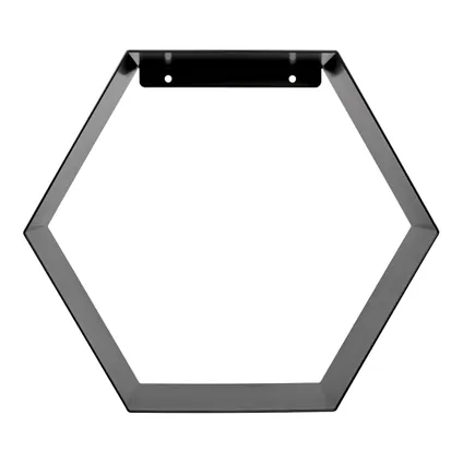 Étagère hexagone Duraline métal noir 1,5mm 32x28x12cm 5