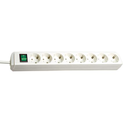 Prise multiple Brennenstuhl Eco Line 8-gang + interrupteur blanc 3 m H05VV-F 3G1,5