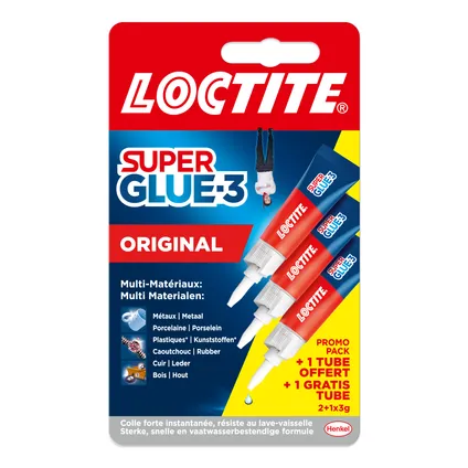 Loctite Original secondenlijm Super Glue 3g 2+1 gratis 2