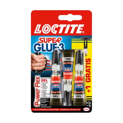 Loctite Original secondenlijm Super Glue Power Flex gel 3g 2+1 gratis