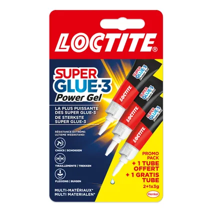 Loctite Original secondenlijm Super Glue Power Flex gel 3g 2+1 gratis 2