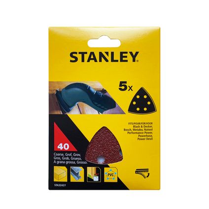 Stanley schuurpapier voor deltaschuurmachine K40 - 5 stuks