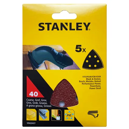 Feuilles abrasives Stanley STA32427-XJ pour ponceuse delta 40G 5 pcs 2