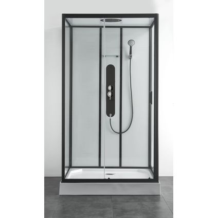Cabine de douche rectangulaire Allibert Uyuni noire 80x120cm