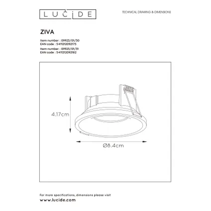 Lucide inbouwspot Ziva zwart ⌀8,5cm GU10 5