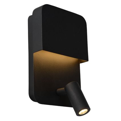 Lucide wandamp Boxer zwart led met met USB-laadpunt 10W
