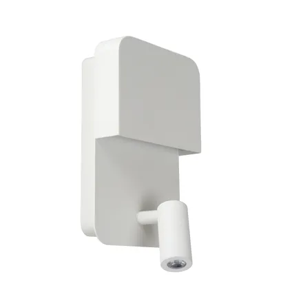 Applique murale Lucide Boxer blanc LED avec chargeur USB 10W 6