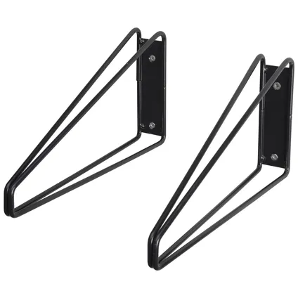 Support pour étagère double bas Duraline acier noir 24x13,5cm - 2 pièces  2