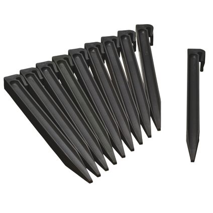 Nature Grondpennen voor perkranden - 10 stuks - zwart - 26,7 cm