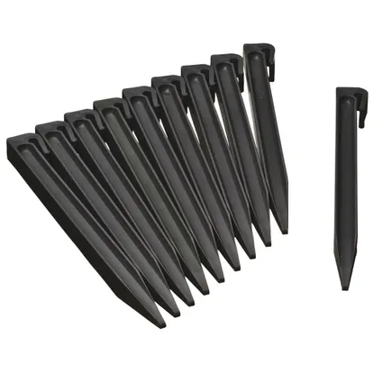 Nature - Grondpennen voor borderranden zwart H26,7x1,9x1,8 cm set 10 stuks