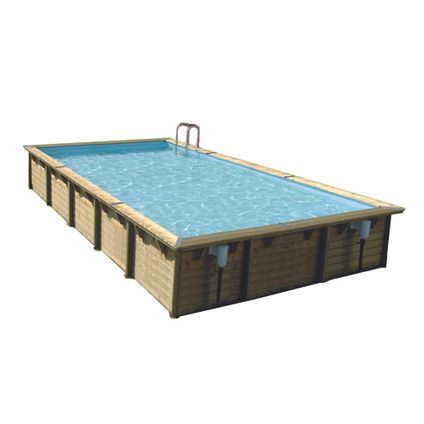 Ubbink rechthoekig houten zwembad Linéa 500x800x140cm