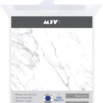 Rideau de douche MSV Tuscany gris 180cm 2